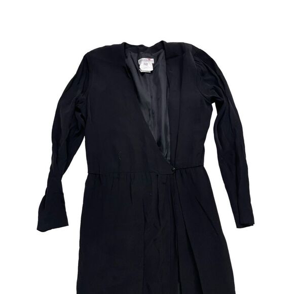 Yves Saint Laurent Vintage Asymmetric Plunging Maxi Dress Women’s Black Size 10 - Picture 5 of 8
